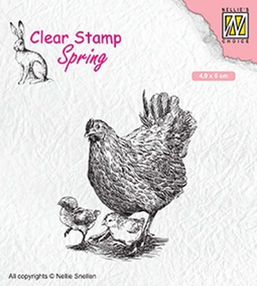 SPCS015 Clear stamps spring/Easter Mother hen with her chicks